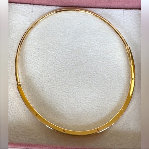 Pandora Signature 14k Solid Gold I-D
Bangle Bracelet 552227C00 Size 1 (6.3 In) - Picture 2 of 10